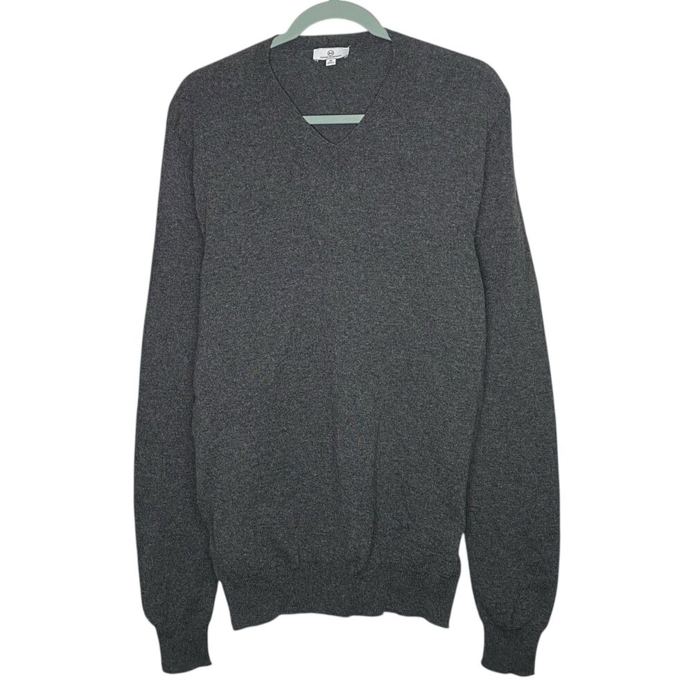 AG Adriano Goldschmied Sweater Mens Medium Gray V-Neck Academia Wool Preppy NEW